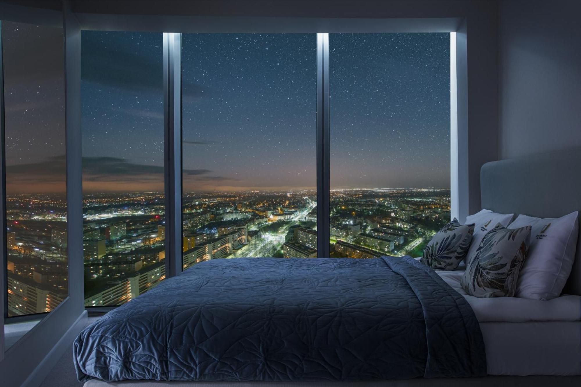 Apartamenty Sky Tower Z Jakuzzi Przy Oknie Wroclaw Bagian luar foto