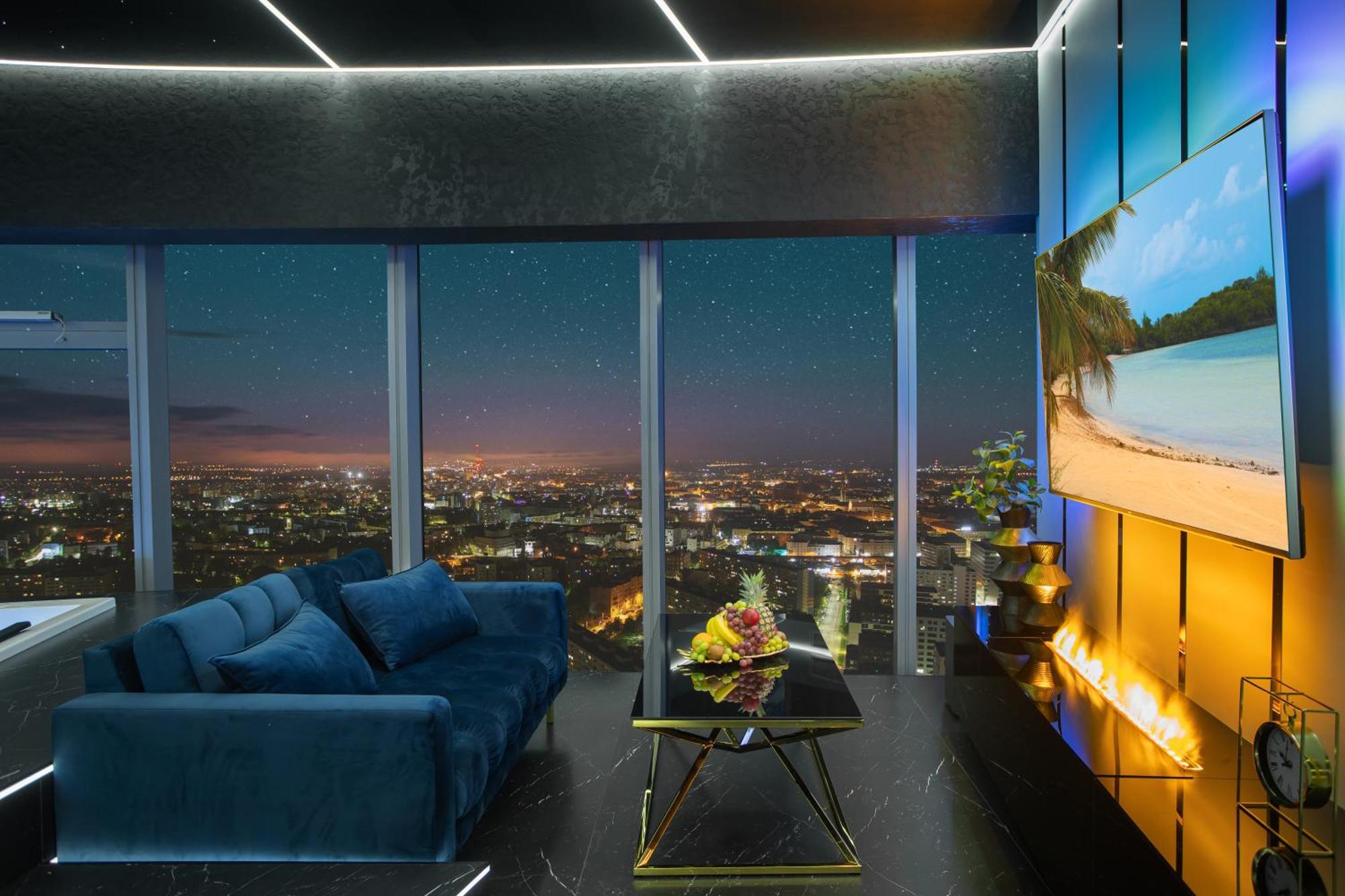Apartamenty Sky Tower Z Jakuzzi Przy Oknie Wroclaw Bagian luar foto